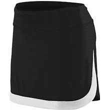 Augusta Sportswear AG2411 Girls Action Colorblock Skort BLACK/WHITE L