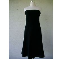 Forever 21 Boucle Strapless Tea Length Black Dress Junior M 5-7 4-6