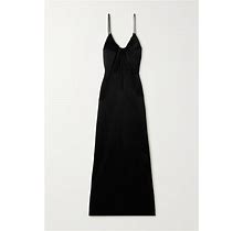 Proenza Schouler White Label Harper Open-Back Gathered Satin-Crepe Maxi Dress - Women - Black Dresses - S