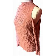 Venus Sweaters | Venus- Womens Dusty Pink/Mauve Cold Shoulder Cable Knit Sweater Size Medium | Color: Pink | Size: M
