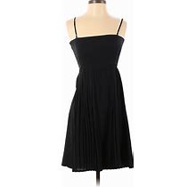Lands' End Casual Dress - A-Line Square Sleeveless: Black Print Dresses - Women's Size 0