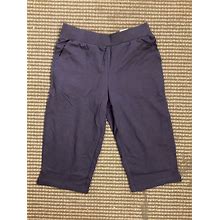 Size S Croft & Barrow Women's French Terry Skimmer Pants, Dark Blue