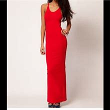 Adrienne Vittadini Dresses | Red Maxi Dress | Color: Red | Size: L