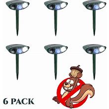 Ultrasonic Squirrel Repeller - PACK Of 6 - Solar Powered - Get Rid Of Squirrels In 48 Hours