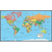 48X78 World Wall Map By Smithsonian Journeys - Blue Ocean Edition Laminated (48X78 Laminated)