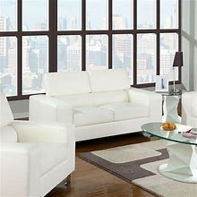 Furniture Of America Makri White Bonded Leather Match Sofa