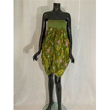 Mara Hoffman Mini 100% Silk Strapless Green Chartreuse Dress Size S