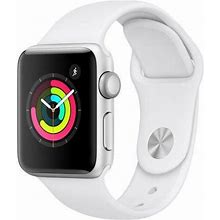 Apple Silver/White Restored Watch Series 38mm Silver Aluminum Case White Sport Band Gps Only Mtey2ll/A (Refurbished) Size 3