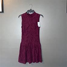 Skies Are Blue Dresses | Nwt Skies Are Blue Burgundy Ruched Mini Dress | Color: Purple | Size: Xs