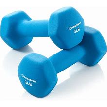 Neoprene Dumbbell Hexagon Hand Weights, 3 Lb Pair - 6 Lb Total Turquoise 3 Lb Pair