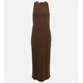 Brunello Cucinelli, Cotton-Blend Midi Dress, Women, Brown, L, Dresses