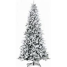 7' Snow Artificial Christmas Tree Realistic Holiday Decoration, W/ 616 Tips