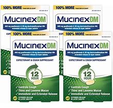 Mucinex DM 12-Hour Expectorant And Cough Suppressant Tablets, 40 Ct (Pack Of 4)