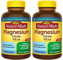 Nature Made Magnesium Citrate 250Mg 60 - 120 Softgel - 2Pks