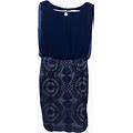 Calvin Klein Dress 6 Navy/Beige Lace Sequins Evening Gown $ 179 NWT