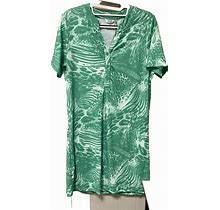 Kaktus Green Tropical Print Dress Sz M NWT