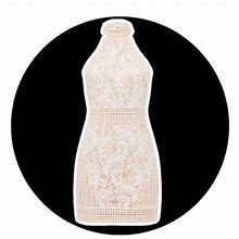 Prettylittlething Dresses | Prettylittlething White High Neck Lace Crochet Bodycon Dress | Color: Cream/White | Size: 12