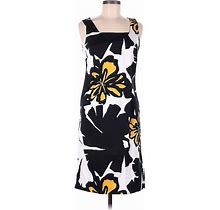 Venus Casual Dress - Sheath Square Sleeveless: Black Floral Dresses - Women's Size 6