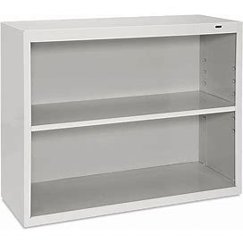 Bookcase - 2 Shelf, Assembled, 35 X 14 X 28", Light Gray - ULINE - H-2925GR