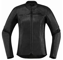 Icon Overlord Women's Leather Jacket - Black - SM