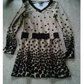 000 Neslay Size Small Dress Brown Long Sleeve Polka Dots