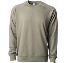 Independent Trading Co. Unisex Olive Icon Lightweight Loopback Terry Crew