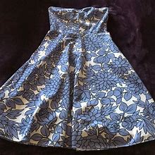 Guess Dresses | Guess Strapless Floral Dress Size 3 | Color: Blue/White | Size: 3J