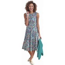 Petites Floral Fantasia Dress In Teal Size 12P Polyester By Sagefinds
