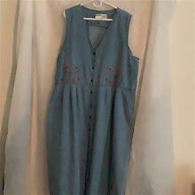 Two Twenty Dresses | Jeans Sleeveless Dress 2X. 100%Cotton. Pockets | Color: Blue | Size: 2X