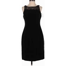 Talbots Casual Dress - Bodycon Crew Neck Sleeveless: Black Dresses - Women's Size 4 Petite