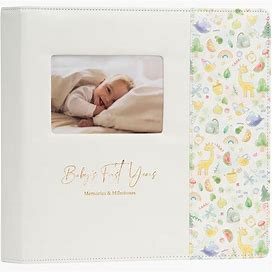 Keepsake Baby Memory Book For Girl Or Boy - Timeless Leather-Bound Baby Milestone Book - Baby Book Keepsake To Record Events From Baby Shower To Age