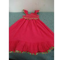 (P) Girls Goodlad Size 4 Pink Smocked Front And Back Dress