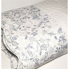 Cottage Country Quilt Blue & White Floral Toile Soft Cozy Coverlet SHABBY CHIC