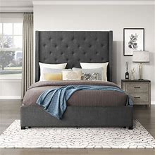 Lexicon Eulalie Upholstered Platform Bed, Full, Gray