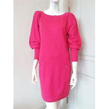 Vince Camuto Hot Pink Knitted Bubble Sleeve Dress Sz S