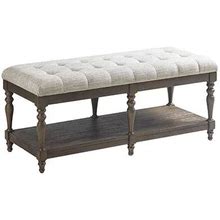 Martha Stewart Highland Storage Bench | White | One Size | Ottomans + Benches Benches | Upholstered|Tufted|Quick Ship|Storage|4 Legs