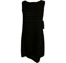 Cynthia Steffe Black Sheath Textured Stripes Little Black Dress LBD Size 6 NWT