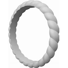 Thunderfit Thin Braided Silicone Wedding Bands For Women