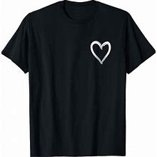 White Heart Cool Love Heart Graphic Valentines Day Men Women T-Shirt