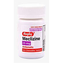 Rugby Meclizine 25 Mg - 100 Chewable Tablets (Bonine) For Motion
