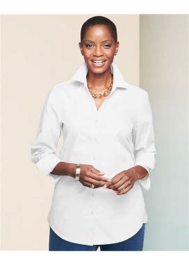 Blair Women's Foxcroft Wrinkle-Free Solid Long Sleeve Tunic - White - 20W - Womens