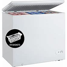 CHEFJOY 7 CUFT Chest Freezer, Upright Single Door Refrigerator, Removable Baskets Freezer W/Manual Defrosting & 7-Level Mechanical Temperature Contro