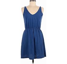 LA Relaxed Casual Dress - A-Line: Blue Solid Dresses - Women's Size Medium