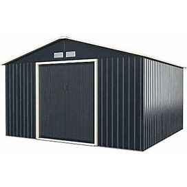 11' X 10' Outdoor Tool Storage Shed Large Utility Storage House W/