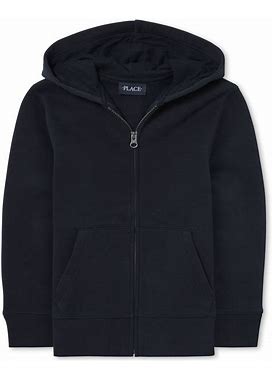 The Children's Place Boys Fleece Zip-Up Hoodie | Size Small (5/6) | BLUE | 100% Cotton