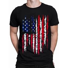 Bsdhbs Men Clothes Mens Independence Day Flag Casual Soft And Comfortable Small Printed Cotton T Shirt With Rund Neck And Short Sleeves