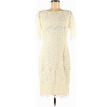 Adrianna Papell Casual Dress - Sheath: Ivory Print Dresses - Women's Size 6
