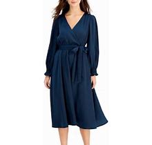 Taylor Dresses | Taylor Satin Wrap Dress | Color: Blue | Size: 6