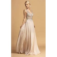 Aspeed Design - L2207 Rhinestone Ornate Chiffon Long Dress