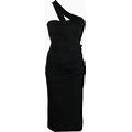 Essentiel Antwerp - One-Shoulder Draped Midi Dress - Women - Polyamide/Elastane/Polyester/Elastane - 40 - Black